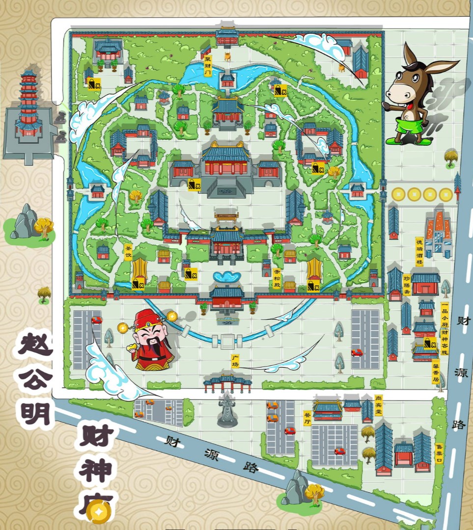肃州寺庙类手绘地图